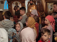 Общее причастие и квест «Маленький путешественник» в младшей группе воскресной школы монастыря