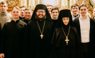 Иеромонах Агафангел со студентами Минской духовной семинарии совершили Вечернее богослужение в монастыре